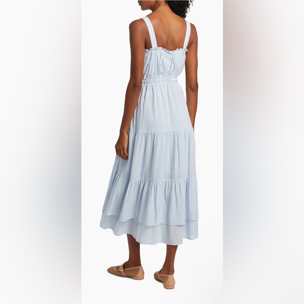 PAIGE Blue Tiered dress- size L - Picture 3 of 11